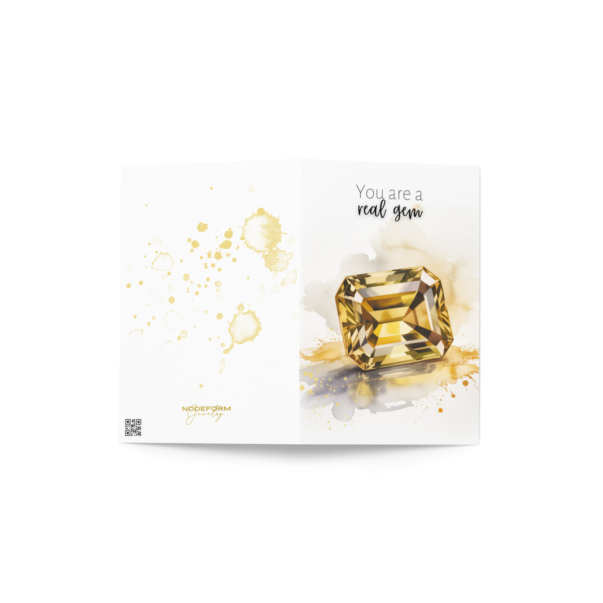 You are a real gem Watercolor Emerald Cut Citrine Greeting Card
