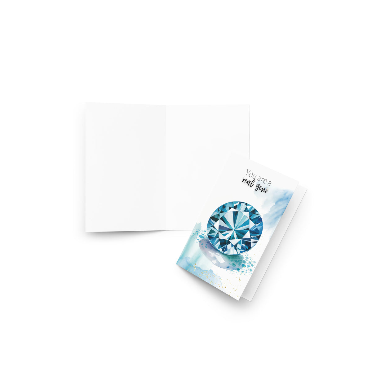 You are a real gem | Watercolor London Blue Topaz Greeting Card