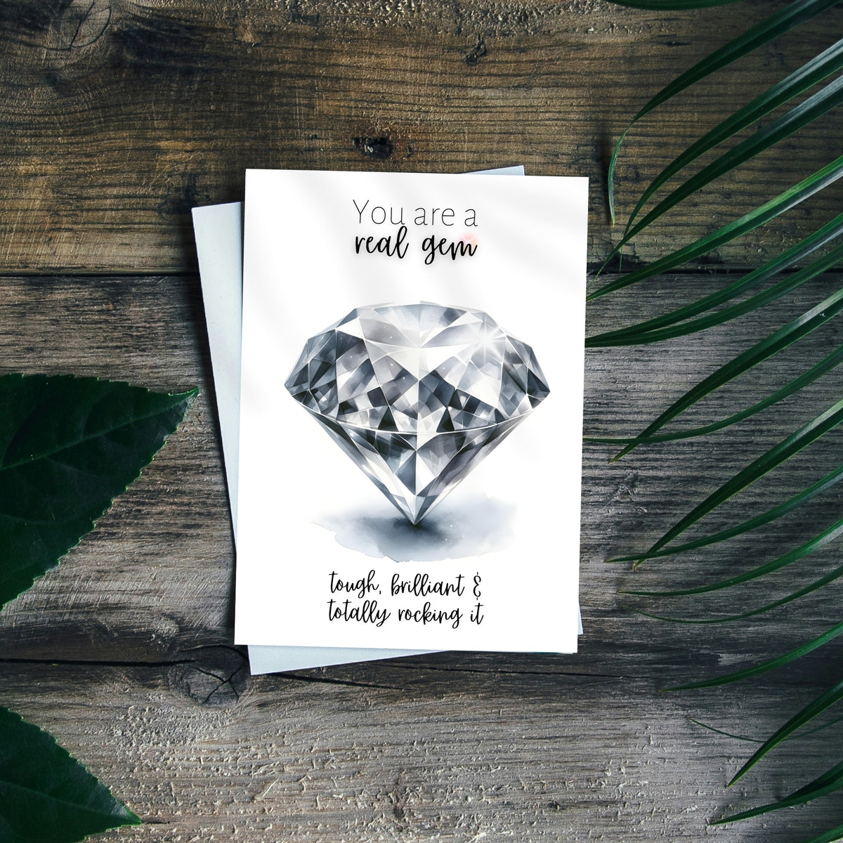 Watercolor Diamond Print Folded Cards - Set of 5