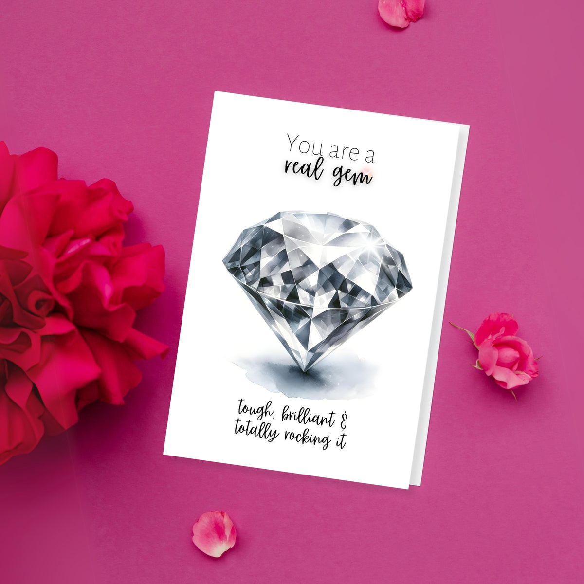 You are a Gem Card | Watercolor Precious Diamond Printed Card
