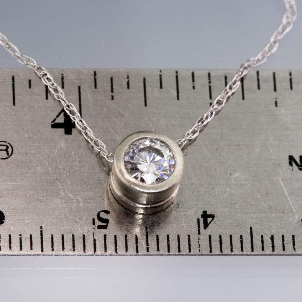 Classic Round 0.5ct Moissanite Slide Pendant Necklace Necklace / Pendant by Nodeform
