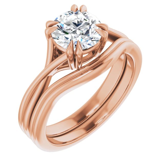 Ivy Ring - Double Prong Set Split Shank Solitaire Engagement Ring - Setting only Ring Setting by Nodeform