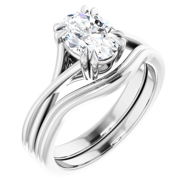 Ivy Ring - Double Prong Set Split Shank Solitaire Engagement Ring - Setting only Ring Setting by Nodeform