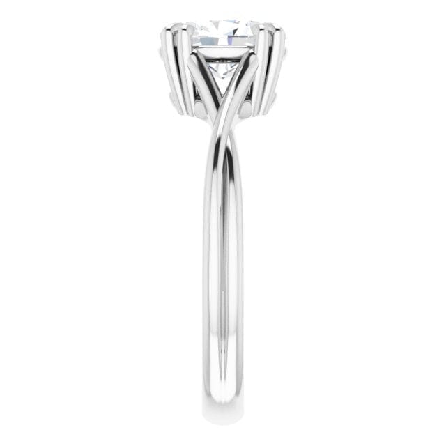 Ivy Ring - Double Prong Set Split Shank Solitaire Engagement Ring - Setting only Ring Setting by Nodeform