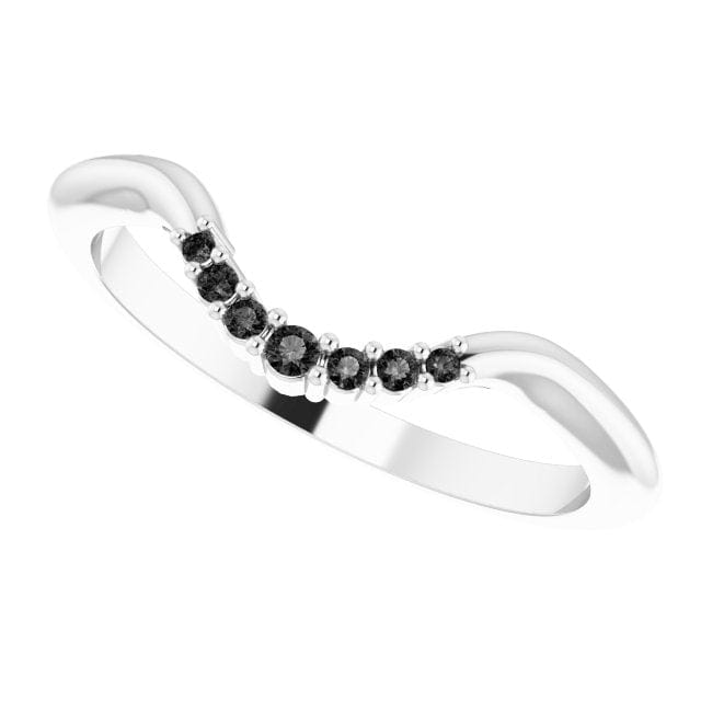 Celine Band - C-Shape Contoured Accented Diamond, or Sapphire Shadow Wedding Ring Ring by Nodeform