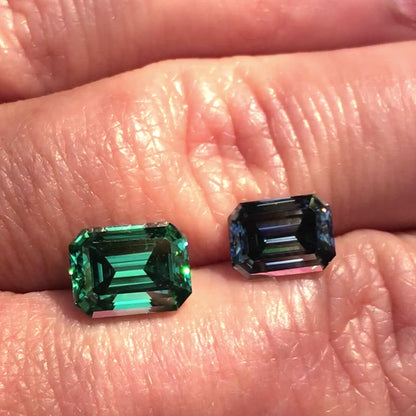Emerald Cut Green Moissanite Loose Stone
