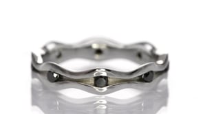 Wave Black Diamond Eternity Wedding Ring