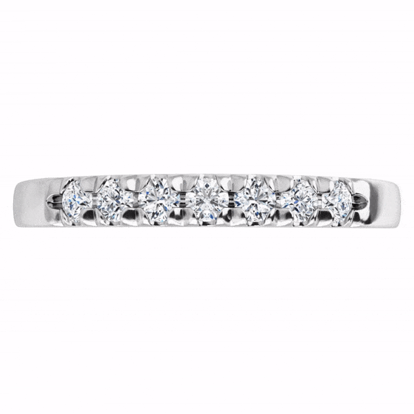 Freya Anniversary Band - French Set Moissanite Pave Ring Stacking Wedding Band Ring by Nodeform
