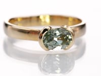 Oval Cut Lab Created Green Sapphire Gemstone