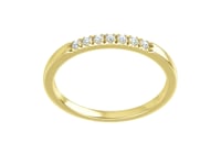 Louise Anniversary Band - Narrow French Set Lab Diamond 10k Yellow Gold Stacking Wedding Ring