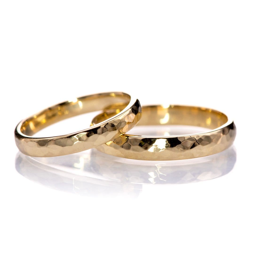 Narrow Hammered Texture Wedding Band Ring by Nodeform
