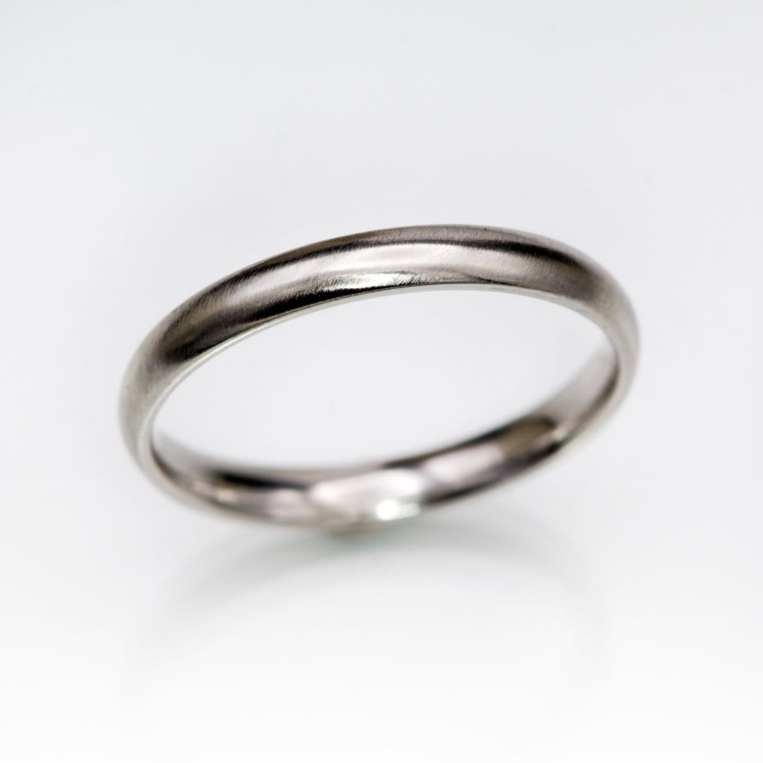 Women's Comfort Fit Narrow Domed Wedding Band Ring by Nodeform