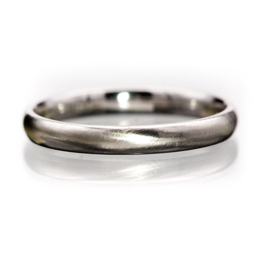 Women's Comfort Fit Narrow Domed Wedding Band Sterling Silver / 2mm wide Ring by Nodeform