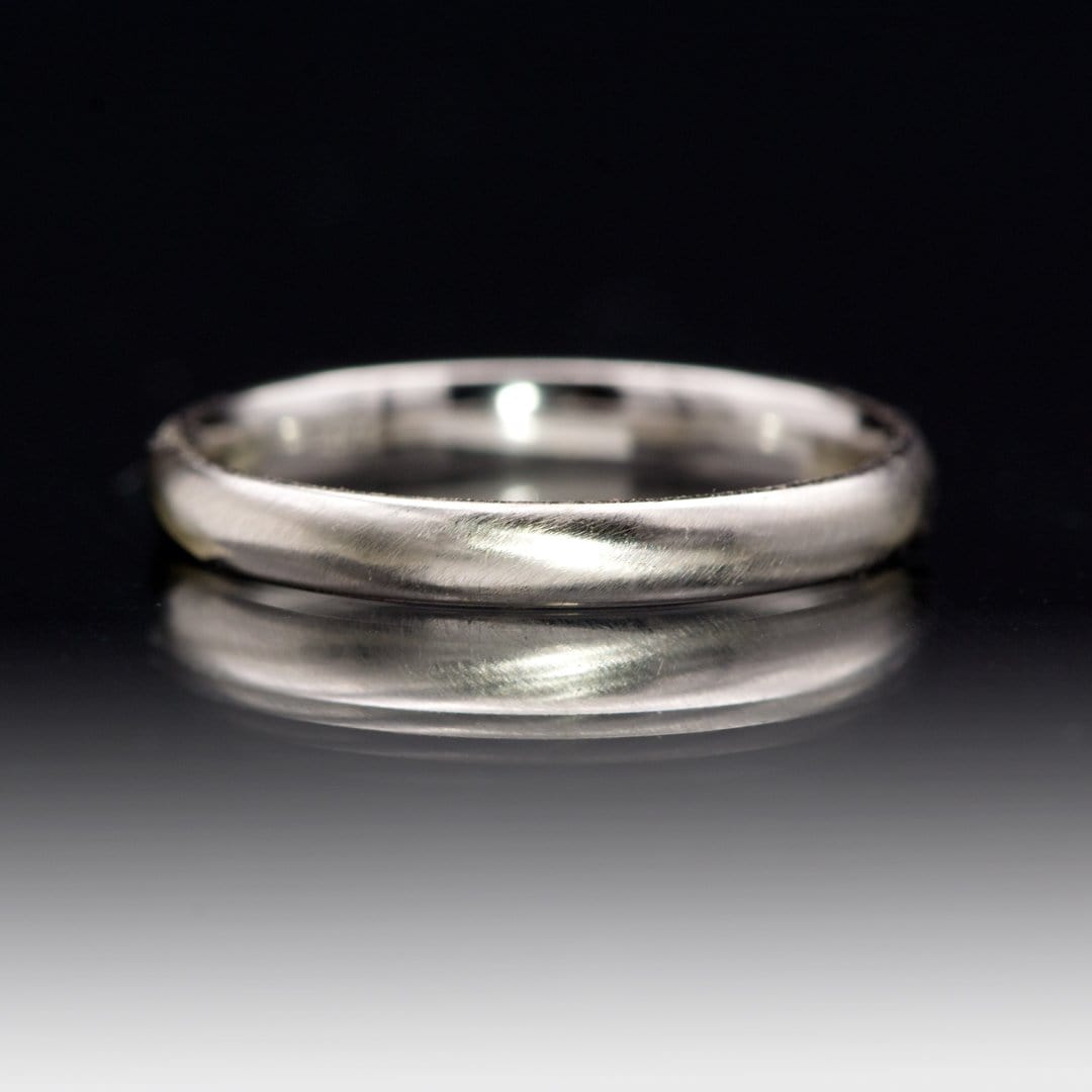 Women's Comfort Fit Narrow Domed Wedding Band Ring by Nodeform