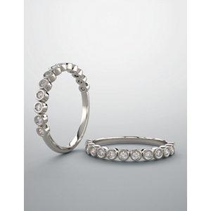 Betty Anniversary Band - Bezel Set Diamond Half Eternity Stacking Wedding Ring Ring by Nodeform