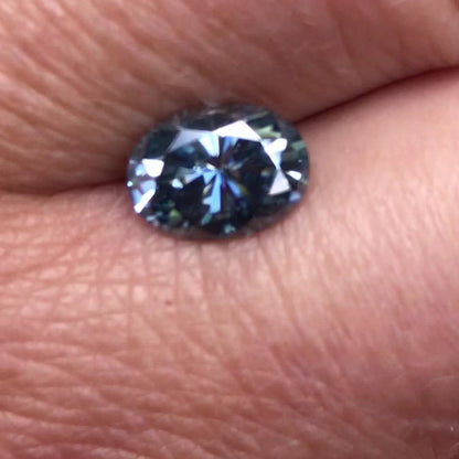 Oval Blue-Gray Moissanite Loose Stone