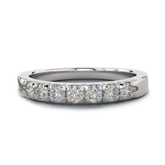 Freya Anniversary Band - French Set Moissanite Pave Ring Stacking Wedding Band Ring by Nodeform