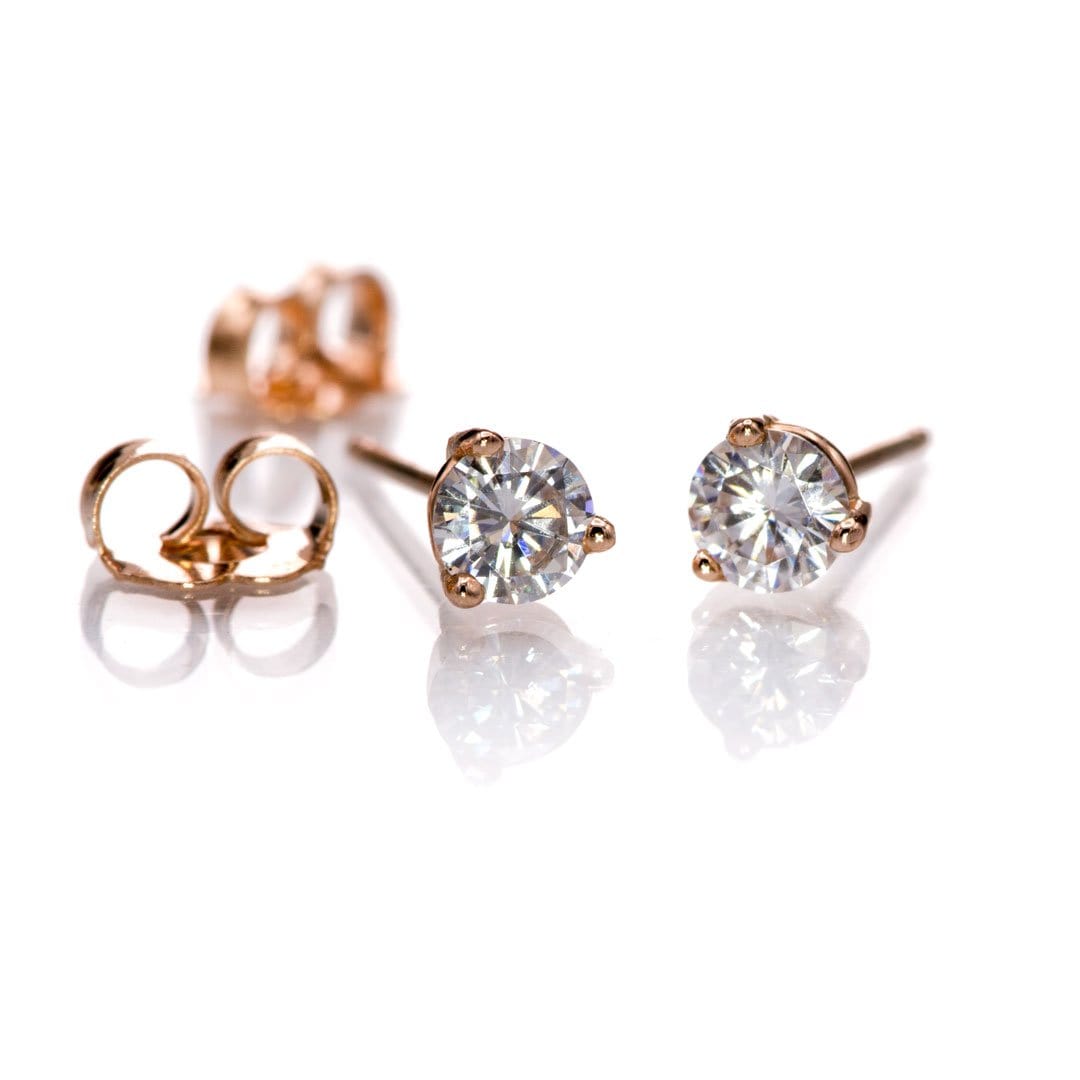 Moissanite 3-Prong Stud Earrings Earrings by Nodeform