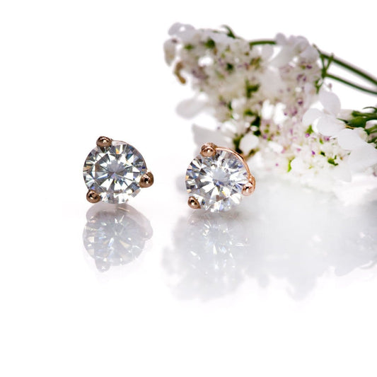 Moissanite 3-Prong Stud Earrings Earrings by Nodeform