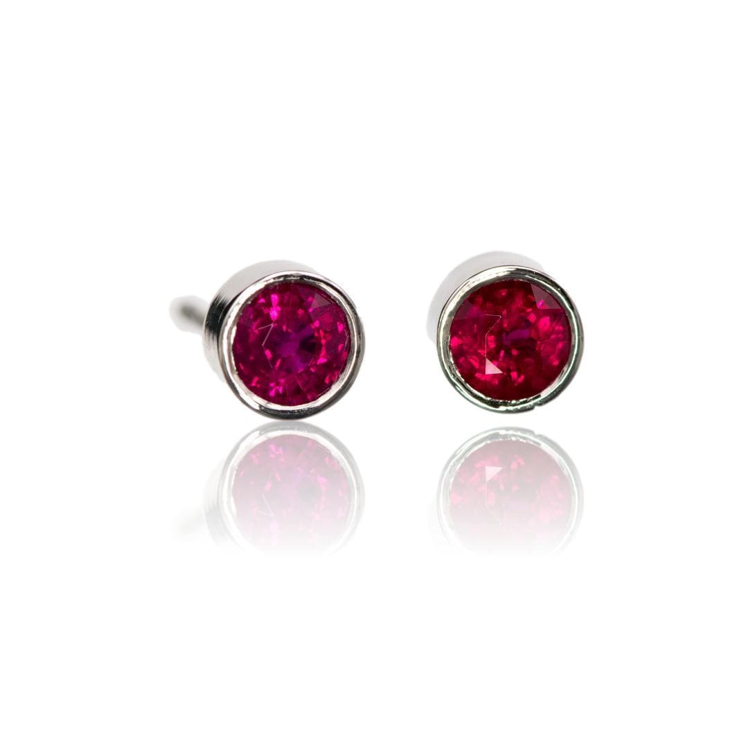 Ruby Bezel Set Stud Earrings Earrings by Nodeform