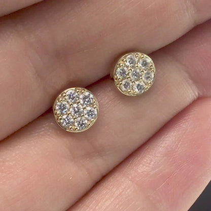 3/8CTW  Diamond, Moissanite or Sapphire Round Cluster Stud Earrings