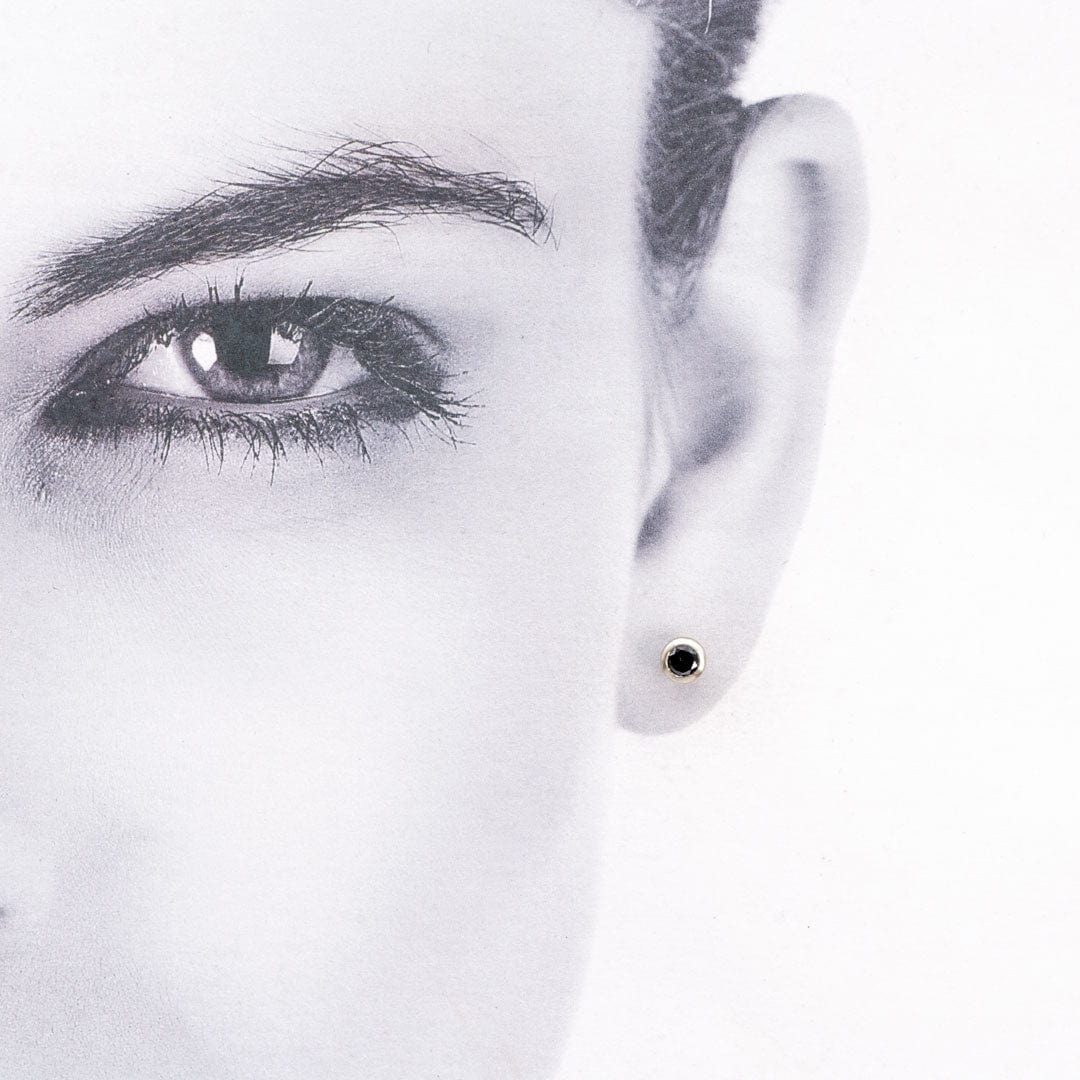 Rose Cut Black Diamond Bezel Set Stud Earrings Earrings by Nodeform