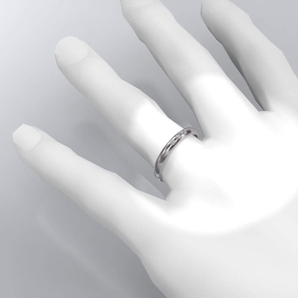 Narrow 3 Moissanite Wedding Ring Ring by Nodeform