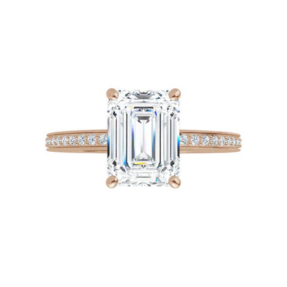 Darcy - Basket Set Engagement Ring with Accented Shank - Setting only