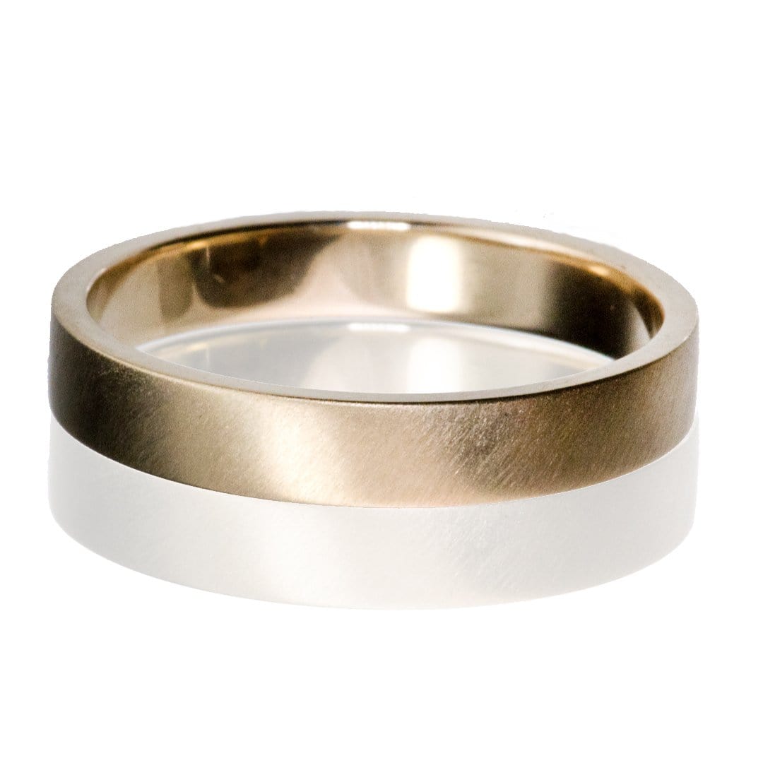 Flat Simple Gold Wedding Band 14k Yellow Gold / 3mm Width Ring by Nodeform