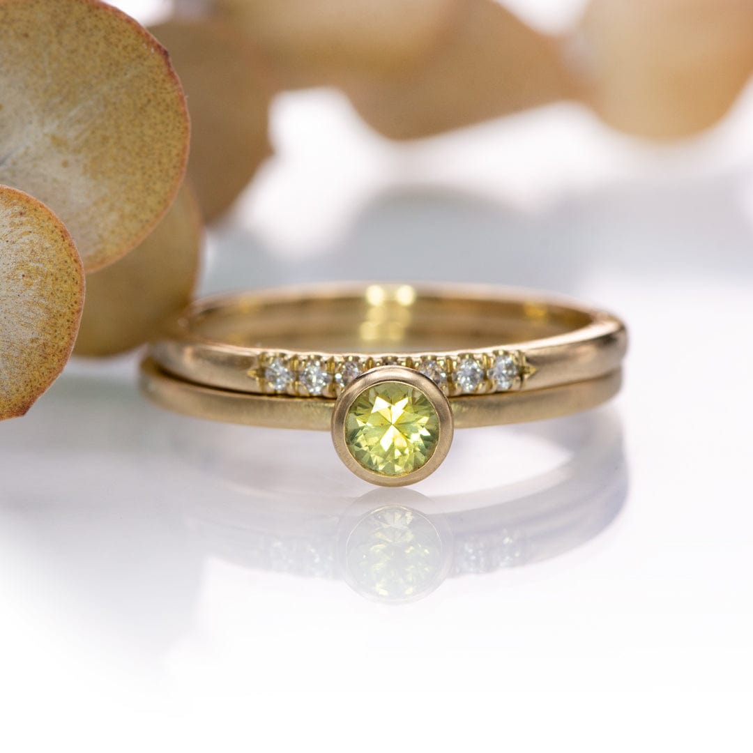 Louise Anniversary Band - French Set Moissanite or Diamond Pave Ring Stacking Wedding Band Ring by Nodeform