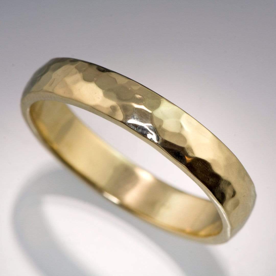 Narrow Hammered Texture Wedding Band Ring by Nodeform