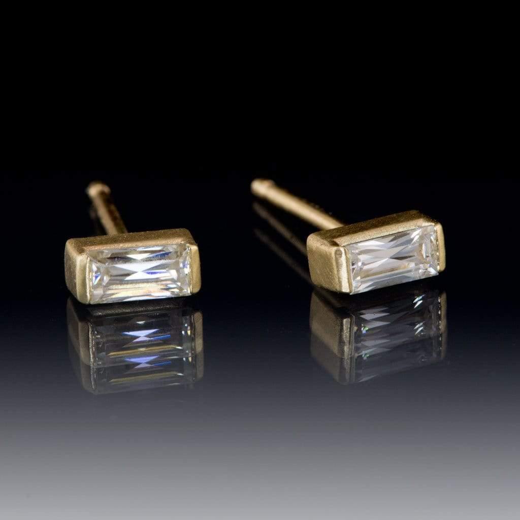 Baguette Forever One Moissanite Bar Set Stud Earrings Earrings by Nodeform