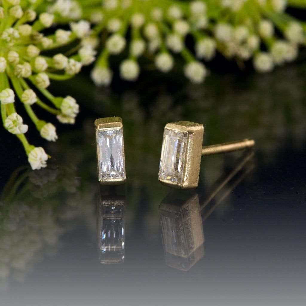 Baguette Forever One Moissanite Bar Set Stud Earrings Earrings by Nodeform