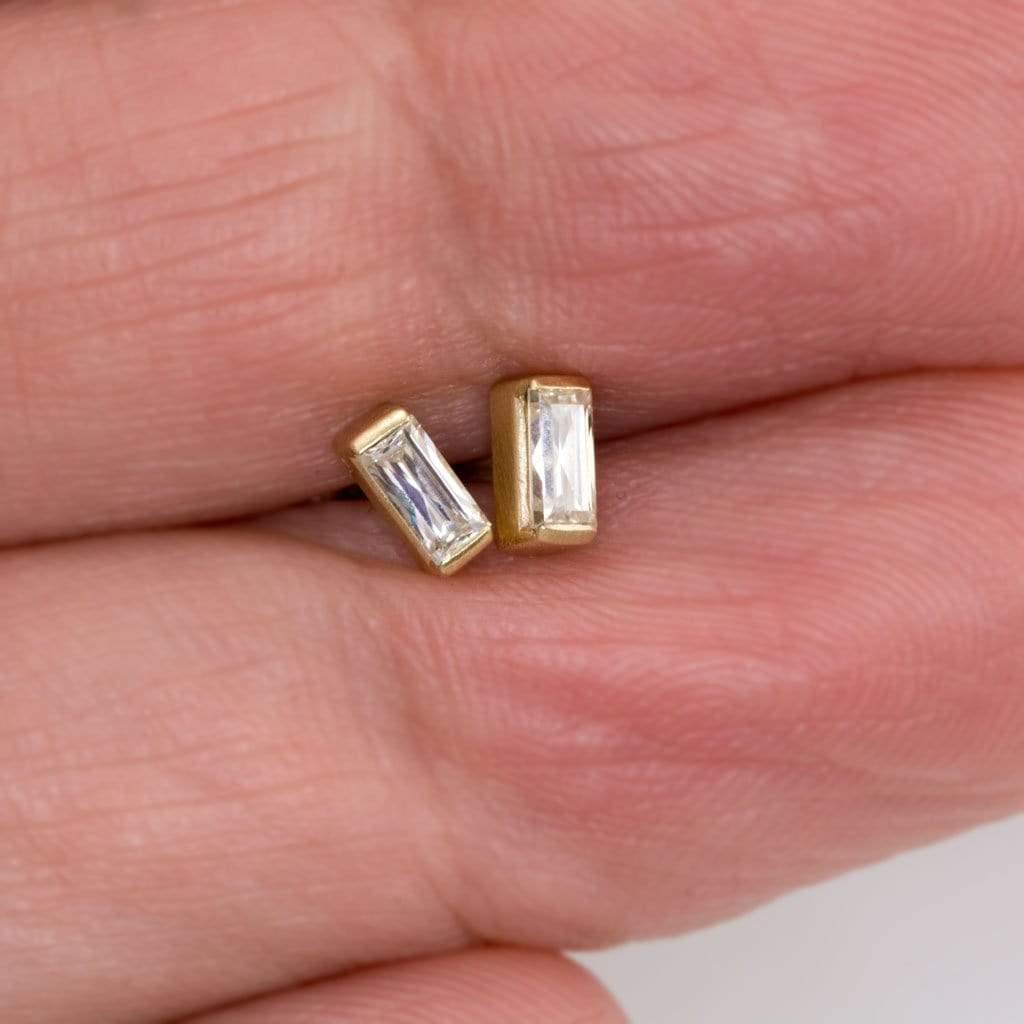Baguette Forever One Moissanite Bar Set Stud Earrings Earrings by Nodeform