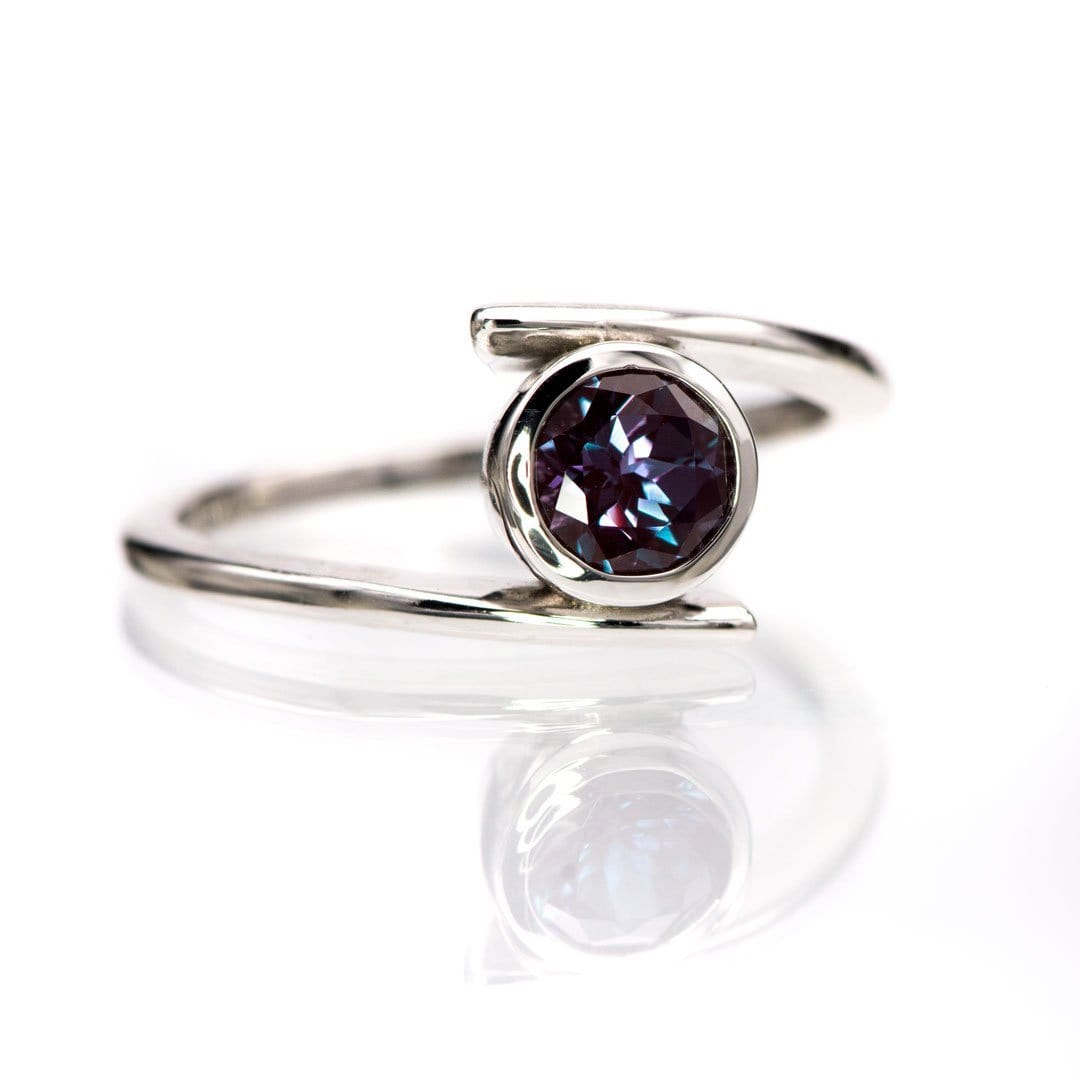 Round Cut Lab Created Alexandrite Gemstone Loose Gemstone by Nodeform
