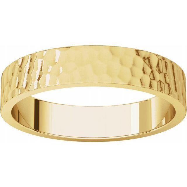 Hammered Flat Wedding Band Ring by Nodeform