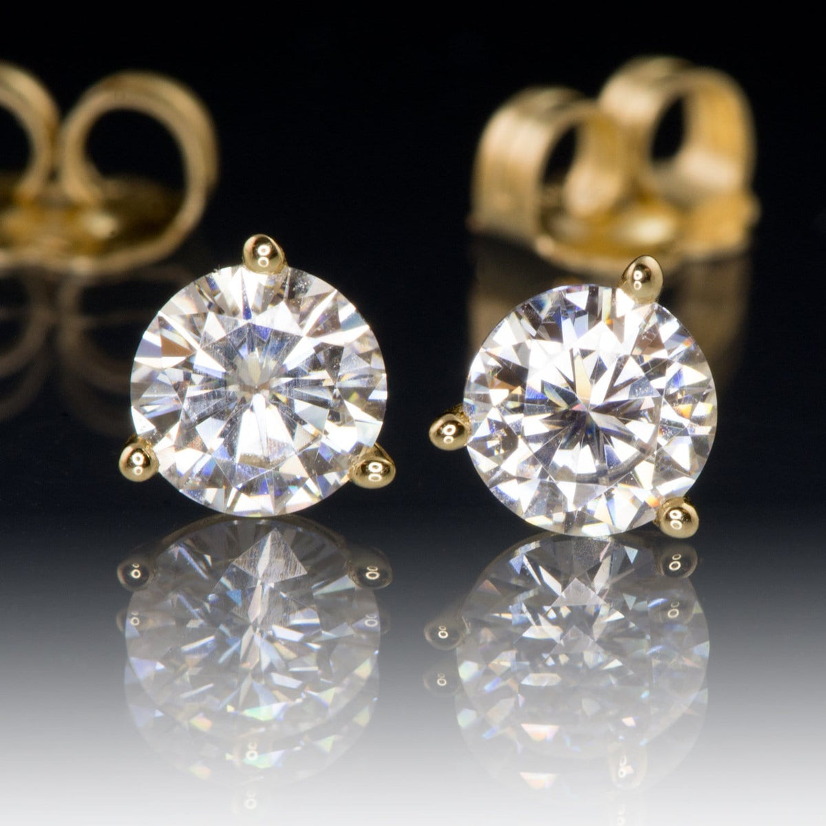 Moissanite 3-Prong Stud Earrings Earrings by Nodeform