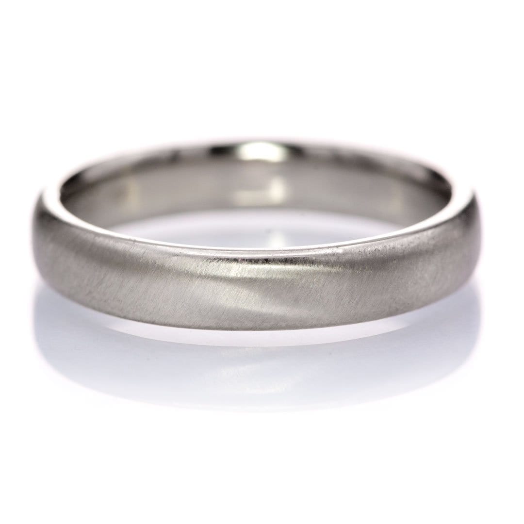 Wide Slightly Domed Modern Simple Wedding Band 4mm / Sterling Silver Ring by Nodeform