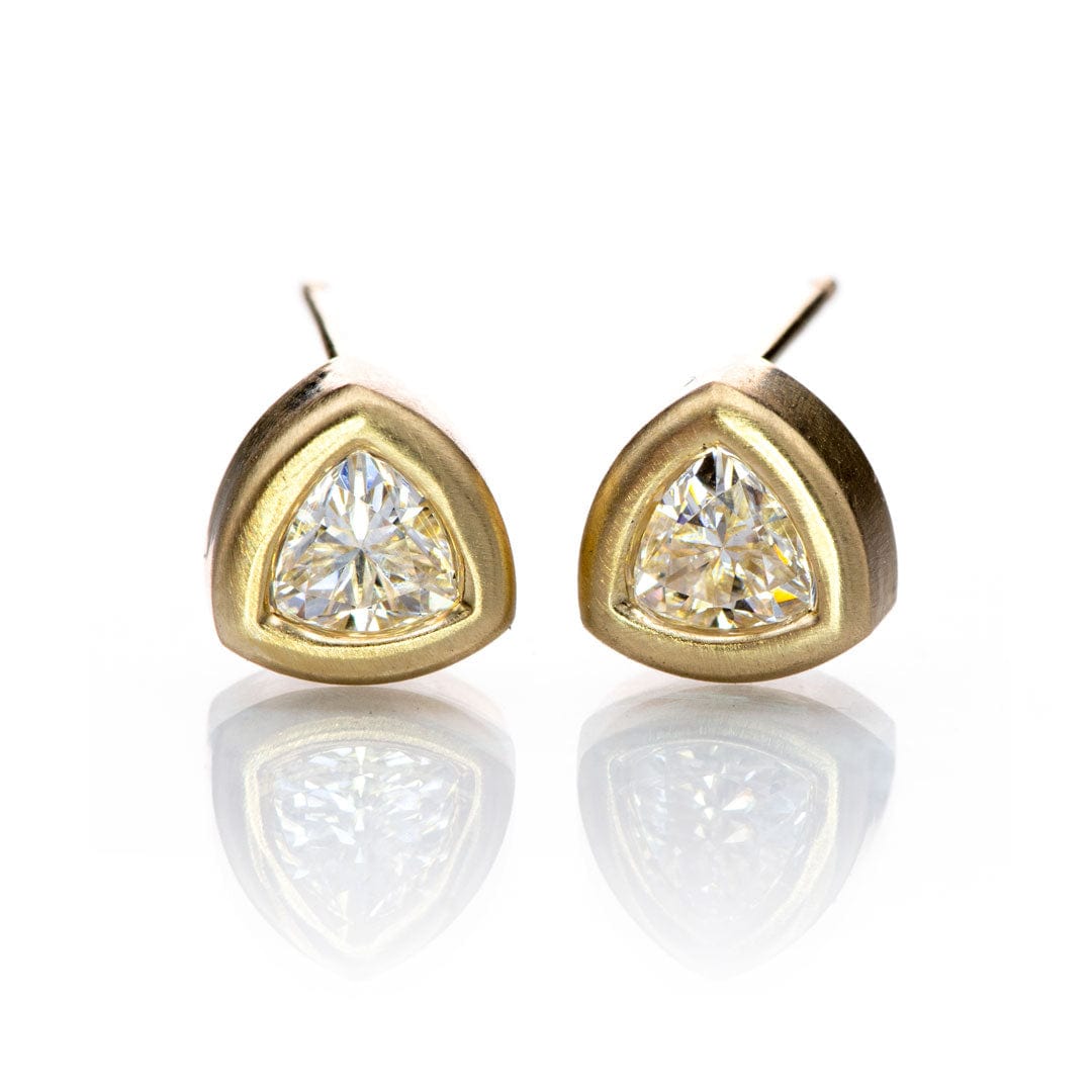Trillion Moissanite Bezel Set Stud Earrings Earrings by Nodeform
