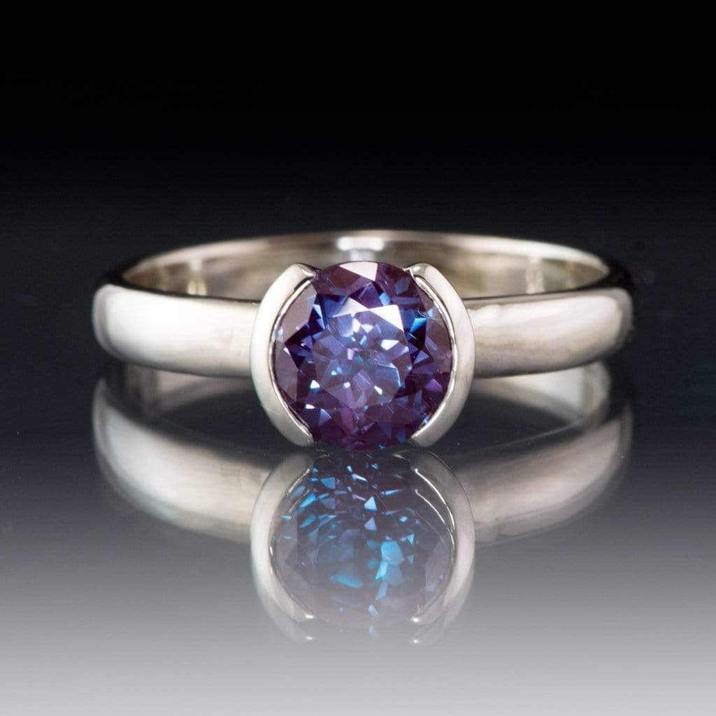 Round Cut Lab Created Alexandrite Gemstone Loose Gemstone by Nodeform
