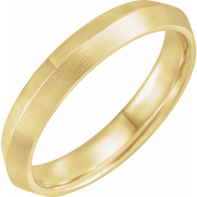 Knife Edge Comfort-fit Men's Wedding Band 14k Yellow Gold / 4mm wide Ring by Nodeform
