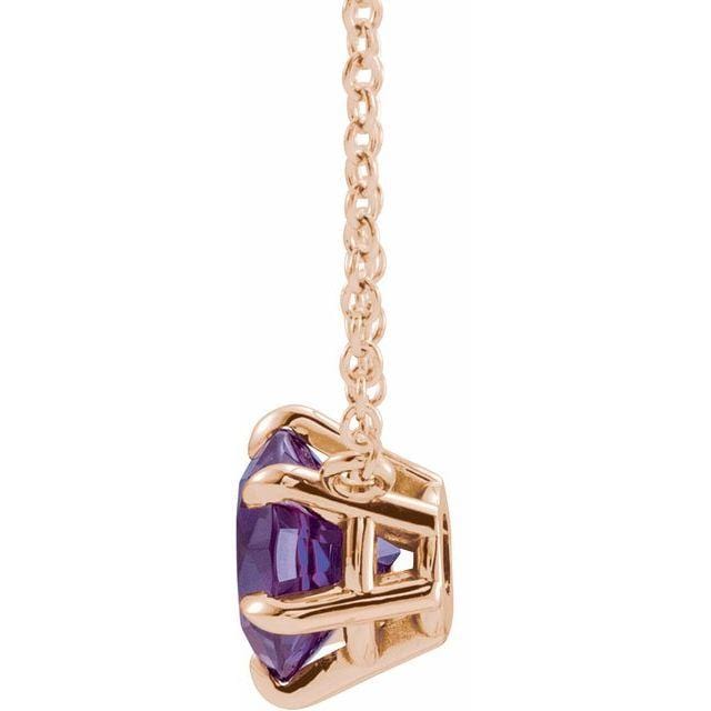 Round Lab-Grown Alexandrite Six Prong Set Pendant Necklace Necklace / Pendant by Nodeform