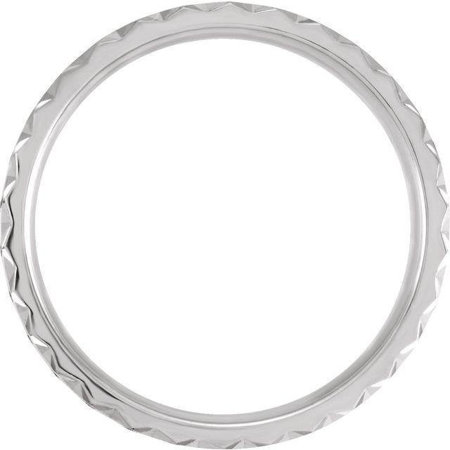 6mm Wide Scalloped Edge Flat Comfort-fit Men's Wedding Band Ring by Nodeform