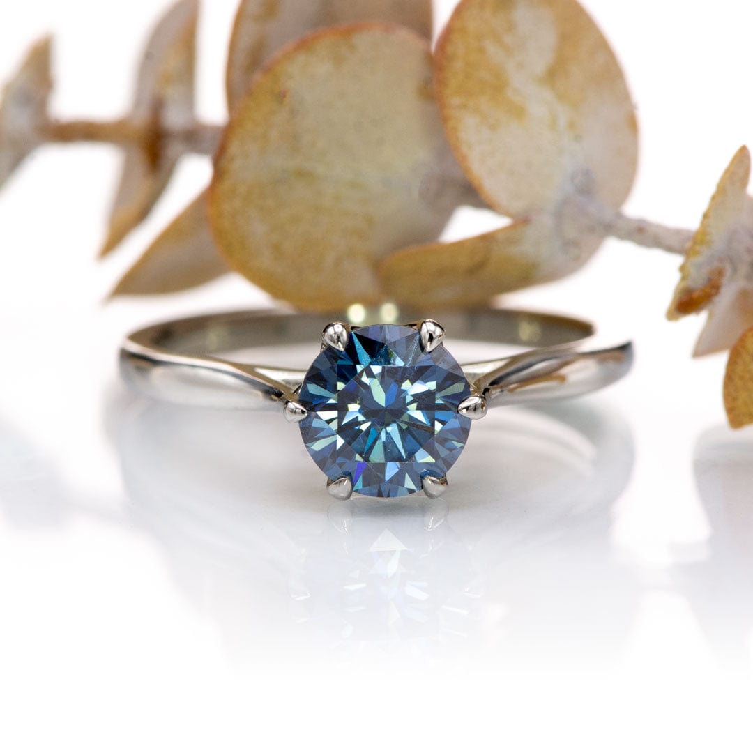 Dahlia - Six Prong Set Narrow Cathedral Solitaire Engagement Ring - Setting only Ring Setting by Nodeform