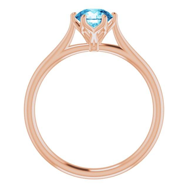 Dahlia Solitaire - Round Blue Moissanite 6-Prong Solitaire Engagement Ring Ring by Nodeform