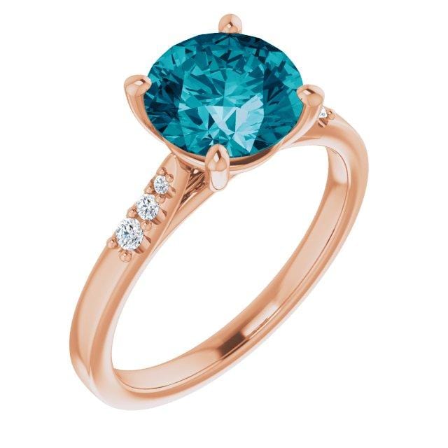 Natalie -Prong Set Engagement Ring with Accented Cathedral Shank - Setting only Ring Setting by Nodeform