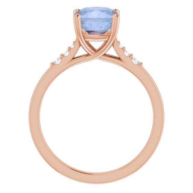 Natalie -Prong Set Engagement Ring with Accented Cathedral Shank - Setting only Ring Setting by Nodeform