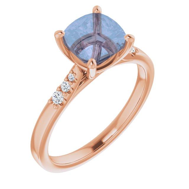 Natalie -Prong Set Engagement Ring with Accented Cathedral Shank - Setting only Ring Setting by Nodeform