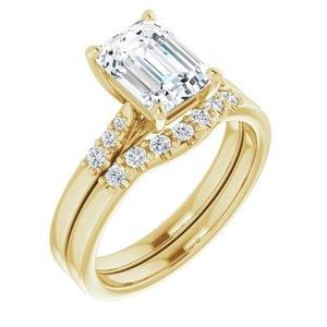 Natalie -Prong Set Engagement Ring with Accented Cathedral Shank - Setting only Ring Setting by Nodeform