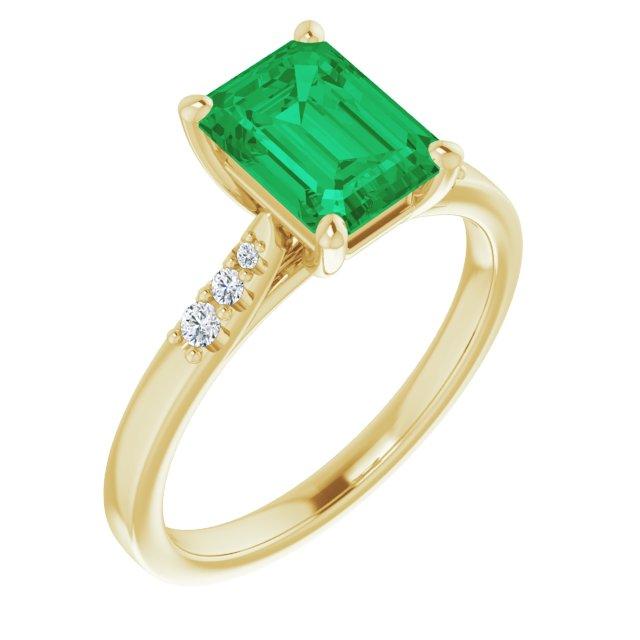 Natalie -Prong Set Engagement Ring with Accented Cathedral Shank - Setting only Ring Setting by Nodeform